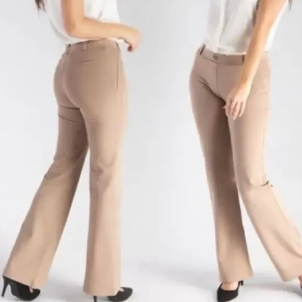 Betabrand Bootcut Tan Dress Pant Medium Long